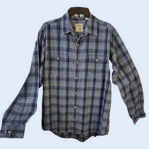 RedHead Blue Plaid Long Sleeve Shirt Men's Size M